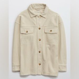 Aerie luxe shacket color soft oat size medium